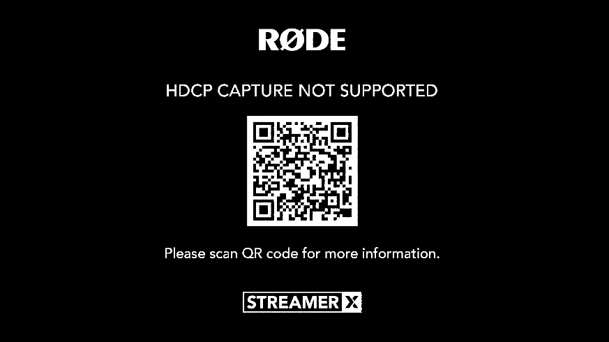 HDCP Capture Not Supported message
