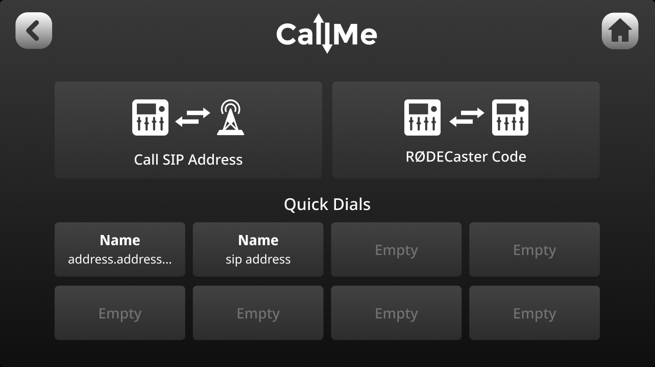 CallMe configuration