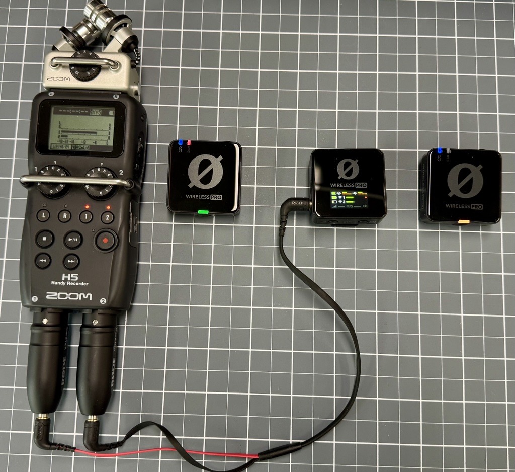 Wireless PRO connected to a Zoom H5 recorder