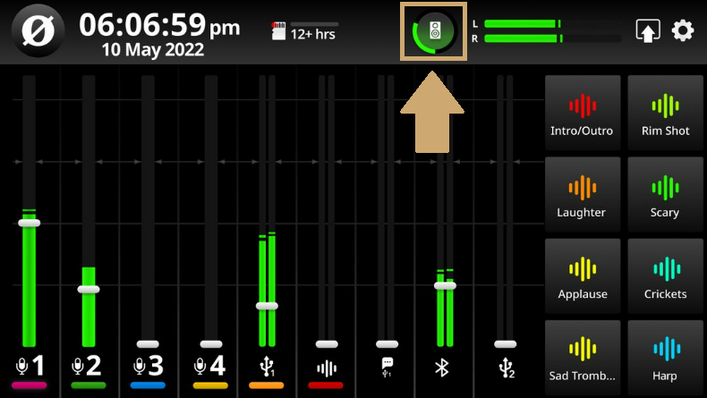 Monitor output status icon