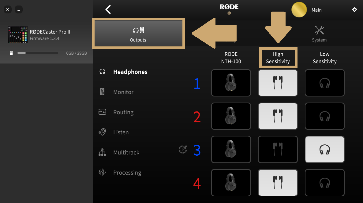 Enable high sensitivity headphone setting
