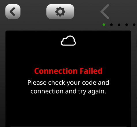 CallMe connection failed message