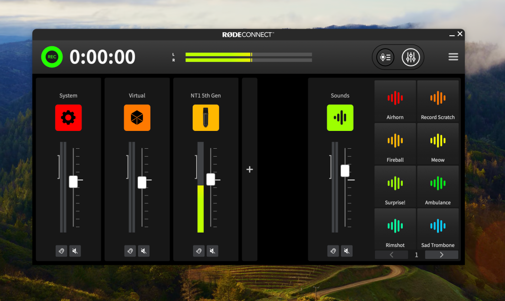 NT1 5th Gen channel in RØDE Connect