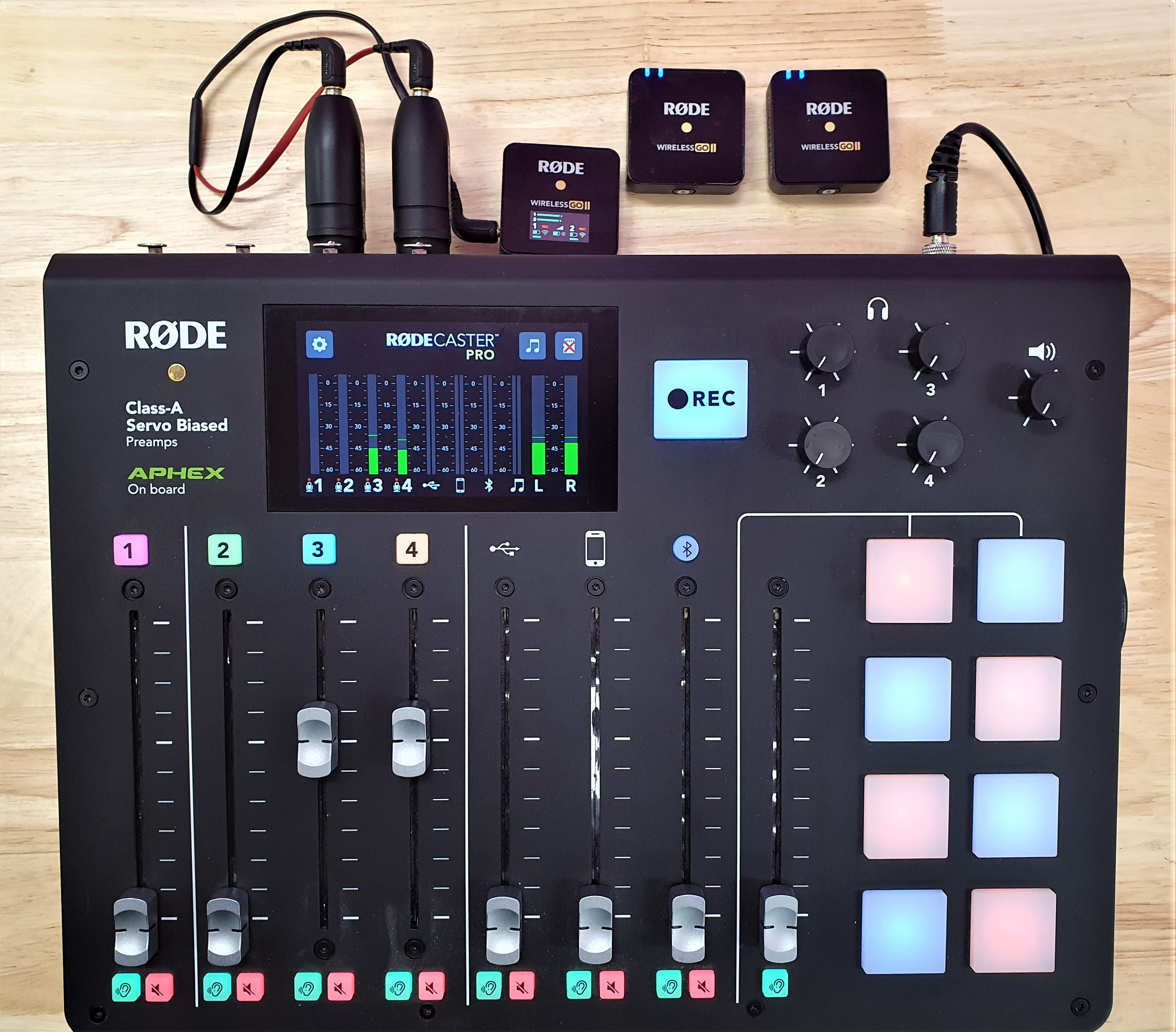 Wireless GO II connected to RØDECaster Pro via VXLR Pro