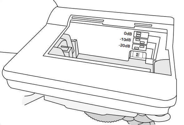 VideoMic PAD switch inside battery compartment