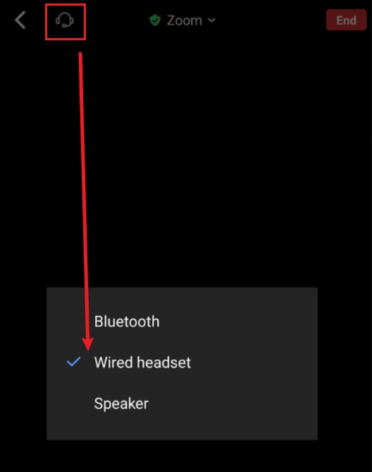 Selecting Headset on a mobile device